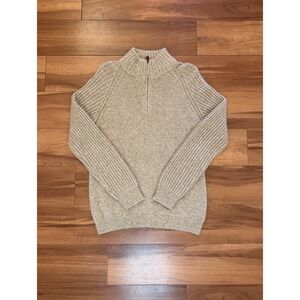 Grayson & Dunn 100% Cashmere 2-Ply Quarter Zip Sweater Beige Men's Size Medium